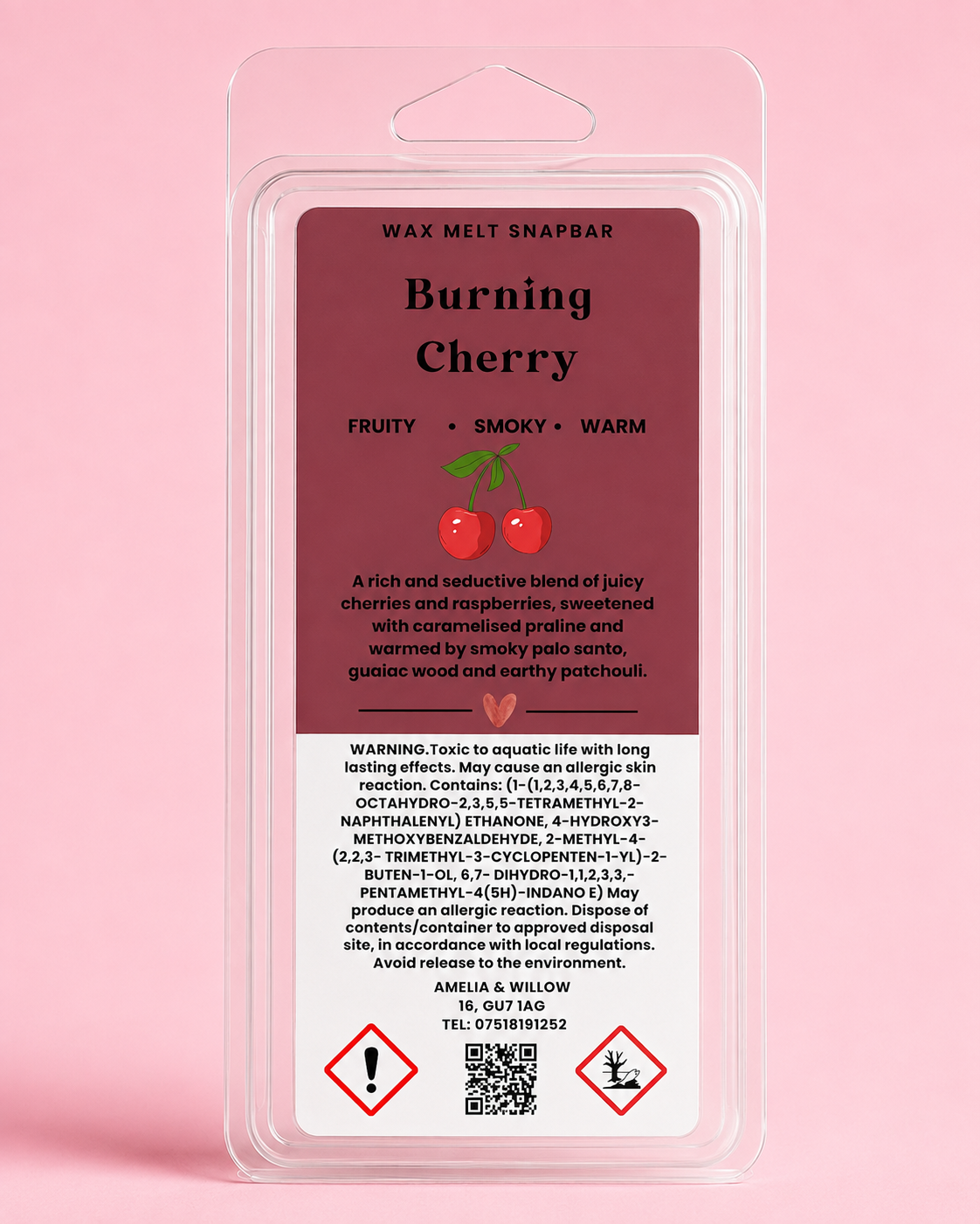 Burning Cherry Wax Melt Snap Bar