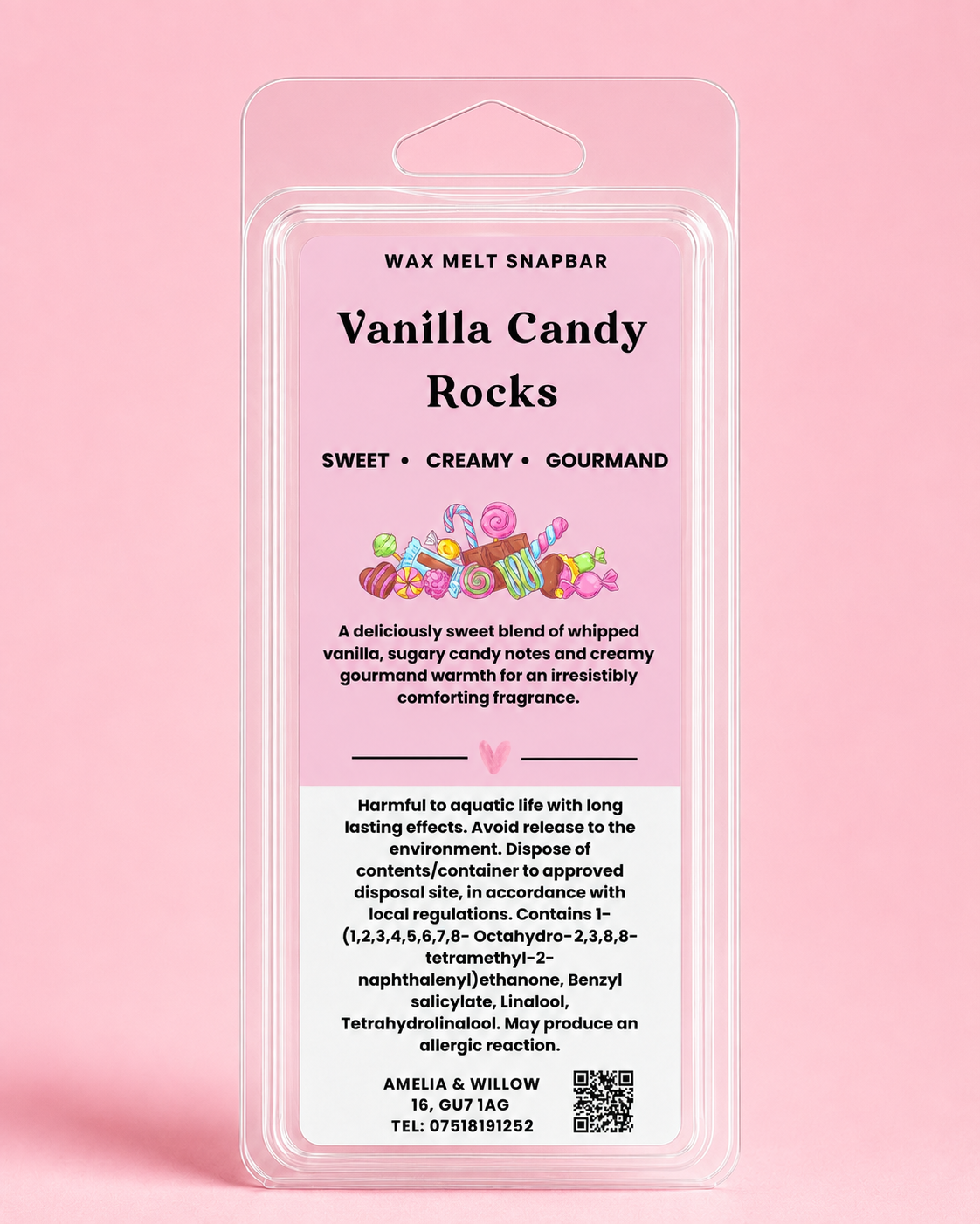 Vanilla Candy Rocks Wax Melt Snap Bar