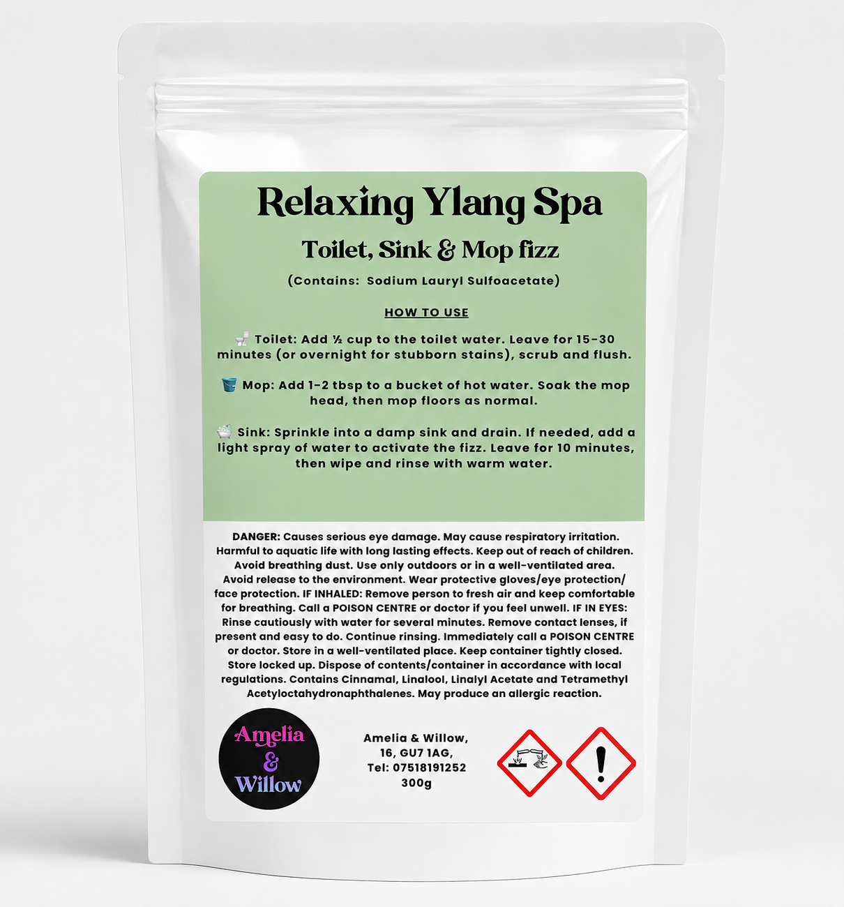 Relaxing Ylang Spa Toilet, Sink & Mop Fizz Powder