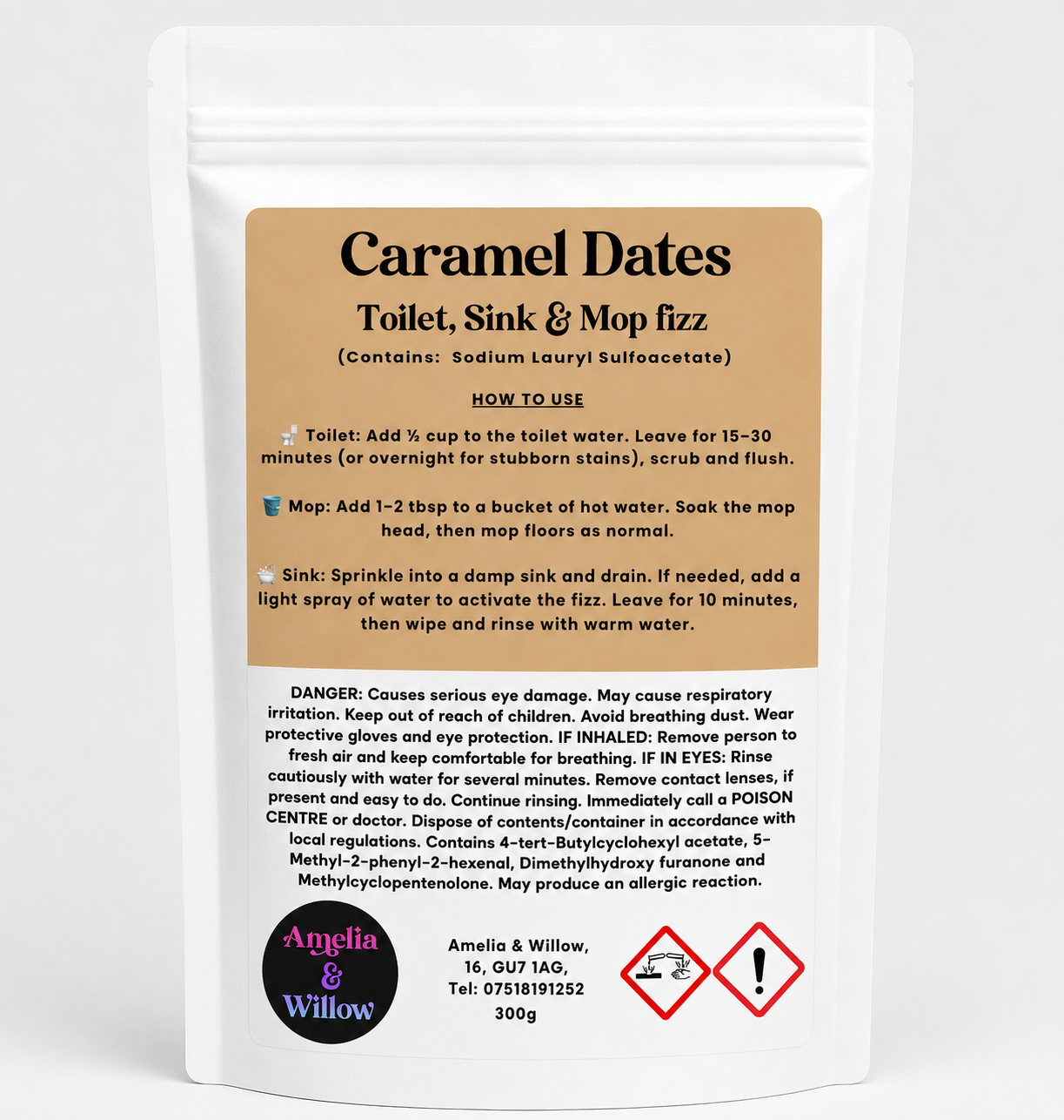 Caramel Dates Toilet, Sink & Mop Fizz Powder