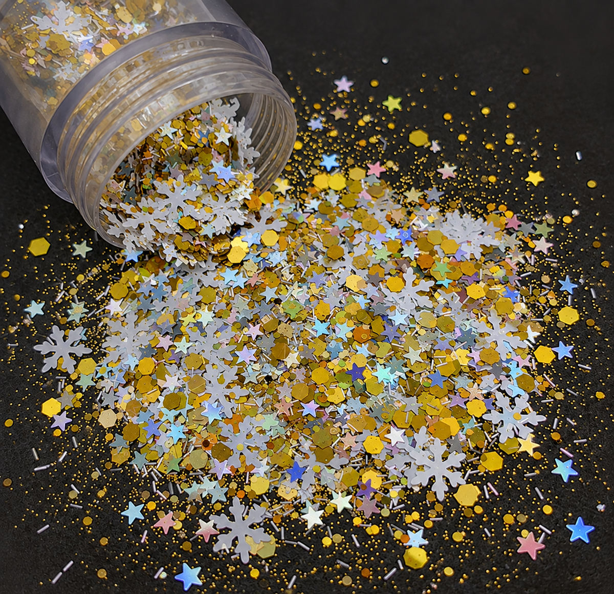 gingerbread glitz falling out of jar