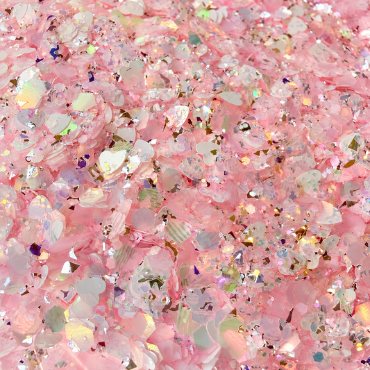 Lovestruck glitter close up