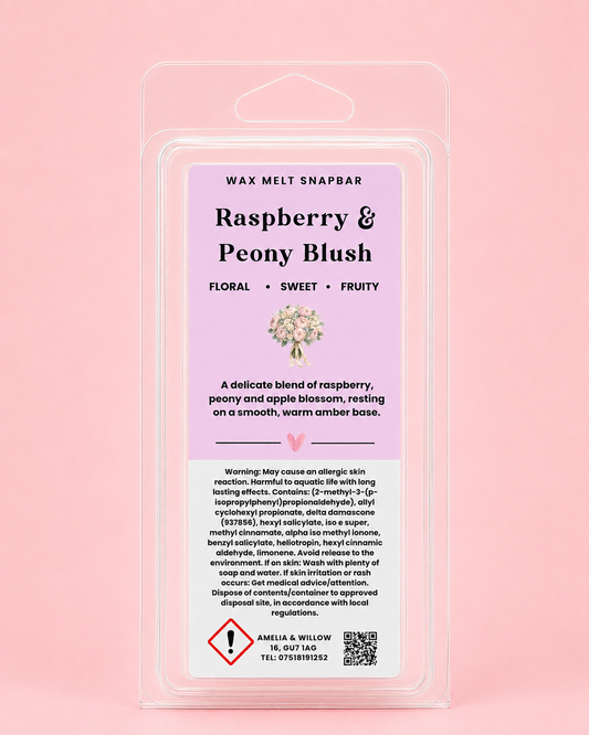 Raspberry & Peony Blush Wax Melt Snap Bar