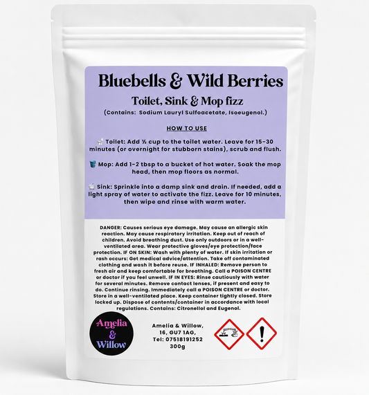 Bluebells & Wild Berries Toilet, Sink & Mop Fizz Powder