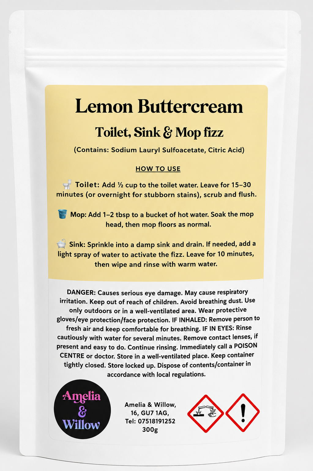 Lemon Buttercream Toilet, Sink & Mop Fizz Powder