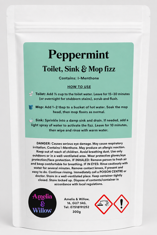 Peppermint Toilet, Sink & Mop Fizz Powder