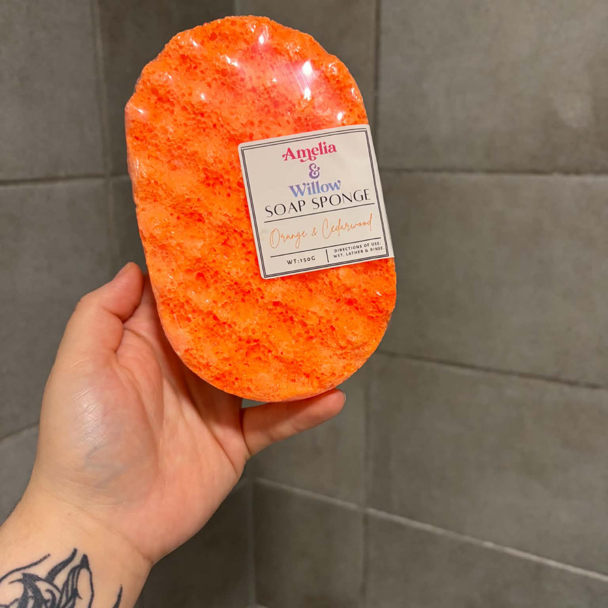 Orange & Cedarwood Soap sponge